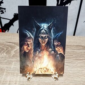 4x6 Witches‎ Around Fire Dark Ritual Fantasy Art Watercolor Oil Painting Print